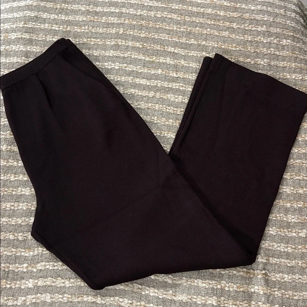 St John Dark Brown Santana Knit Women’s Double-Breasted‎ Pants Suit Size 12